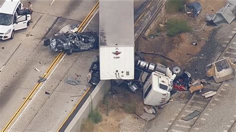 2 Hurt in Big-Rig Rollover Collision on 210 Freeway [Pasadena, CA]